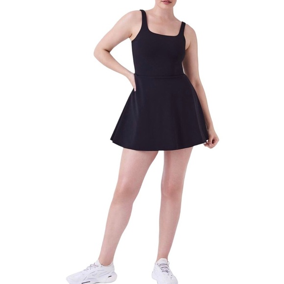 Spanx The Get Moving Square Neck Tank Dress Size XS Black Style 50484R - Picture 1 of 6